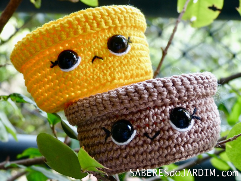 Amigurumis – Par de Vasos Grumpy e Sunshine